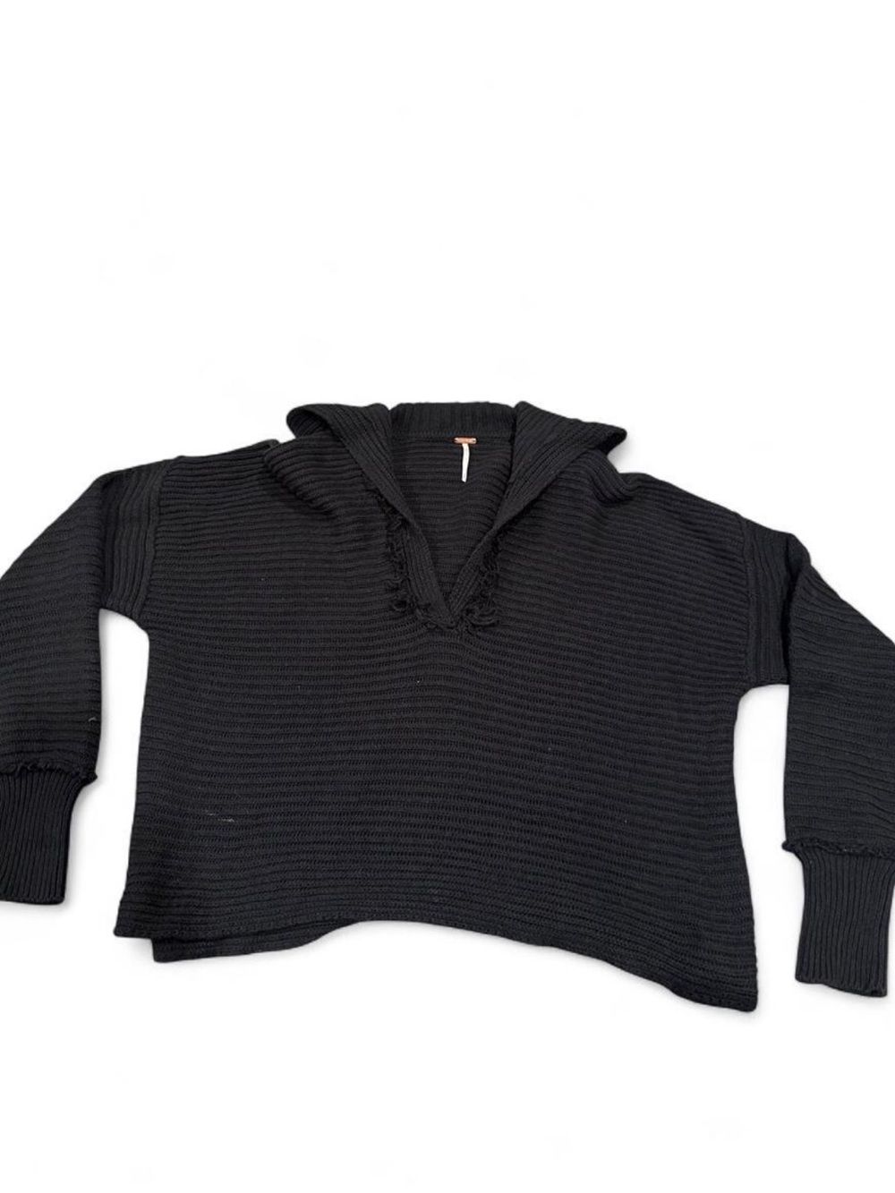 Free People Women's V-Neck Hooded Knit Sweater size small